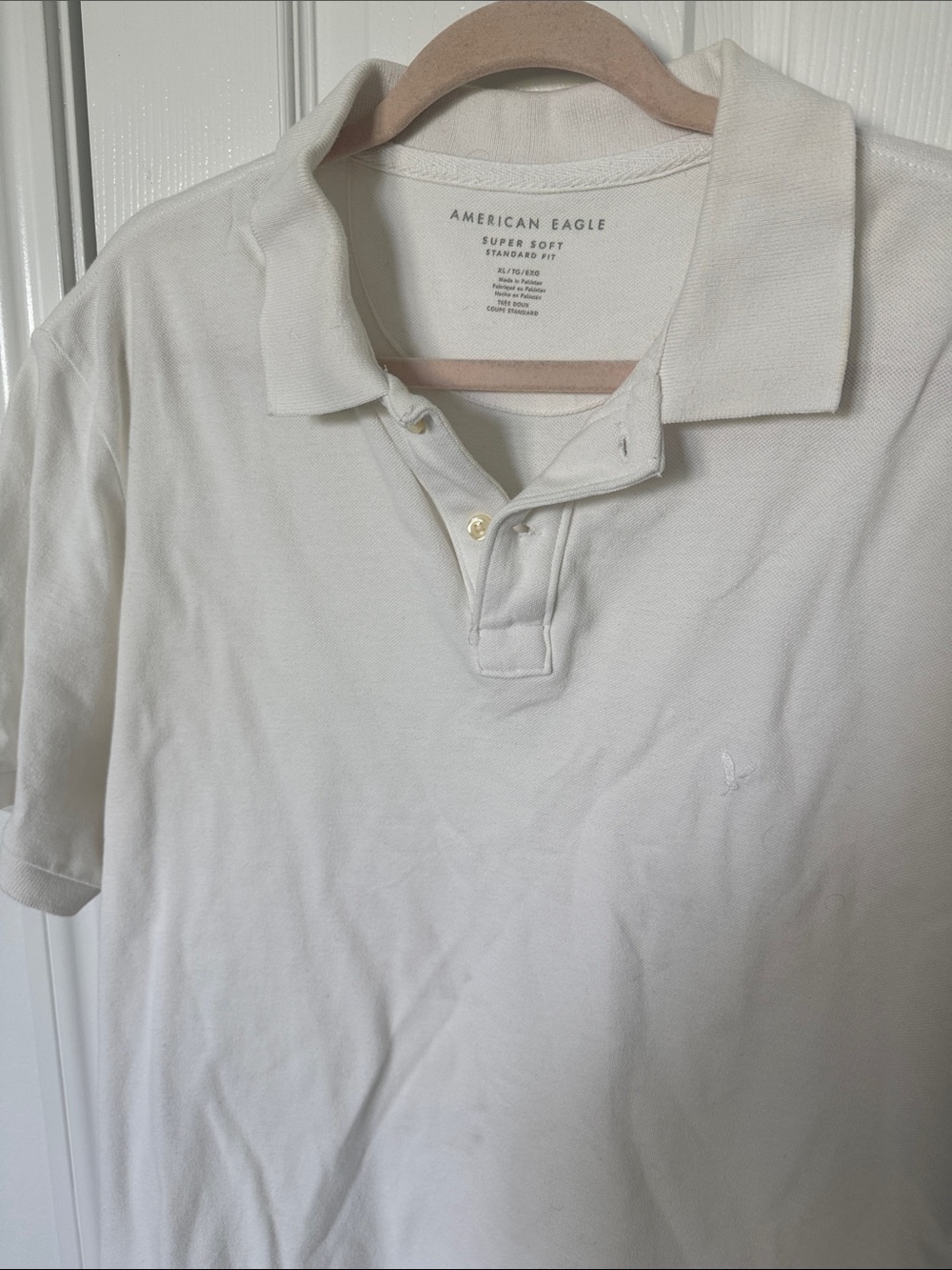 American Eagle Outfitters Men's White Polo Shirt